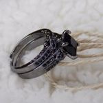 New Black Stone Ring Fashion Jewelry Crystal Ring. Size 8 Photo 1