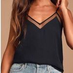 Lulus Sweet Fling Black Mesh Tank Top Size S Photo 0
