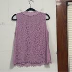 J.‎ CREW Lace Ruffle Neck Top Lilac Purple Large Photo 3