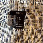 Forever 21 π·οΈ Blue White Pinstriped Flutter Sleeve Minidress Top Cover Up Small Photo 3