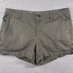 a.n.a ‎ Chino Shorts Women 14 Mid Rise Shortie Olive Green Outdoor Academia Casual Photo 0