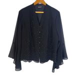 Dressbarn Collection Beaded Embellished Bell Cuff Dressy Cocktail Jacket SZ 16W Black Photo 0