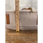 Fossil  Emma Tote Beige White Heart Print Leather Trim Key Charm Laptop Bag Purse Photo 11