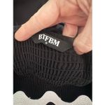 BTFBM Black Midi Dress White Ric Rac Trim Long Sleeve Women’s Small Photo 2