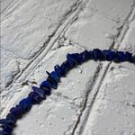 Natural Stone Lapis Lazuli Chip 18 in Vintage Necklace Silver Tone Barrel Clasp Blue Photo 5