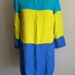 Maeve Anthropologie Blue Green Colorblock Shirt Dress Womens 10 Bright Eclectic Photo 0