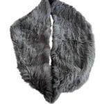 Annabelle New York Real Rabbit Fur Gray Infinity Scarf Photo 0