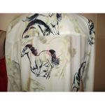 New Womens Attitudes by Renee Shirt Polo Dress SP Small Petite Horses White Blac Size undefined Photo 2