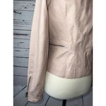 BLANK NYC Zip Moto Jacket Faux Leather Coat Medium Womens Full Zip Pink Grunge Photo 3