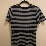 Theory Black & White Cherry Lace Print Striped T-Shirt Mini Dress Size Medium Photo 5
