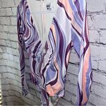 Princess Polly  Purple Swirl Pattern Long Sleeve Bodysuit Cut out‎ Detail Size 4 Photo 1