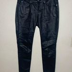 Eileen Fisher Faux Leather Skinny Jeans in Black with Organic Cotton Mix Photo 0