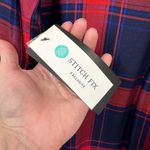 Stitch Fix Tinsel Hattie Button Down Top Womens Large Red Blue Plaid Viscose NEW Photo 9