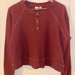 Roxy Take It Home Womens Burgundy Thermal Top - size medium Photo 0