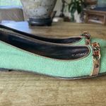 J.Crew Women’s Green Wool Ballet Flats Leather Lining and Chain Detail, Sz 7 Green Photo 0
