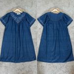 Loungees Women’s Denim Midi Dress Shortsleeve V Photo 1