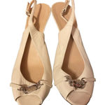 Gucci  WHITE LEATHER SLINGBACK CHAIN HEELS Photo 0