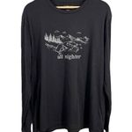 Cuddl Duds Black Camping Graphic Crew Neck Long Sleeve Lounge Shirt Womens Large Photo 0