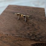 Vintage Stud Earrings Small & Dainty Gold Tone Cherub Photo 3