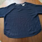 Fat Face Dark Blue Woven Knit Sweater with Buttons Women's 14 Plus Size Photo 1