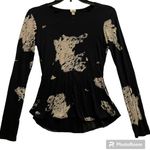 Aritzia Wilfred Tunic Longsleeves Top Women’s Size XS Black & Cream Splatter PC Photo 0