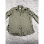 Club Beymen Linen Button Down Shirt Long Sleeve Olive Green Tunic XS Minimalist Photo 9