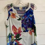 Anthropologie  Fig and Flower Button Front Sleeveless Tunic Top S - EUC Photo 6