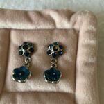 Blue Floral Silver Tone Necklace & Earrings Set Photo 6