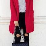 ZARA  Double Breast Fuzzy Red Peacoat Sz XS Photo 1