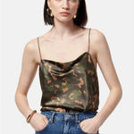 Cami NYC NWT Axel Green Camo Silk Bodysuit Size Small Photo 0