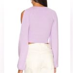 Majorelle  Zowie Purple Crop Sweater Lilac Purple Revolve Small Cinch Tie Cut Out Photo 4