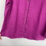 Lauren Ralph Lauren Linen Button Down Shirt Sz Petite Small Purple Pink Photo 6