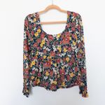 Lavish Womens Top Size XL Floral Long Sleeve Milkmaid Babydoll Boho Cottage Fall Photo 5