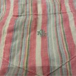 Ralph Lauren 100% Linen Coastal Beachy Striped Button Down Summer Shirt Small Pink Photo 4