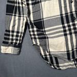 Ralph Lauren  Denim Supply Womens Small Black Ivory Plaid Flannel Boyfriend Shirt Photo 1