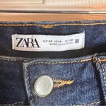 ZARA  Denim Jean, Size 8 Dark Wash‎ Raw Hem Tapered Leg Streetwear Grunge Photo 1