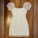 Altar'd State ALTAR’D STATE White Sheer Puff Sleeve Mini Dress, Small Photo 1