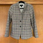 J.Crew Regent Brown Tan Plaid Wool Blazer Size 2 Preppy Academia Office Work Photo 0