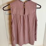 Xhilaration Pink Sleeveless Smocked Blouse with Mandarin Collar Photo 3