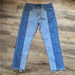 Forever 21  Two Tone Patchwork Raw Hem Jeans Size Medium Photo 1