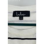 Lulus  Black Cream Women's Cafe Society Striped T-Shirt Dress - Size‎ Large Photo 1