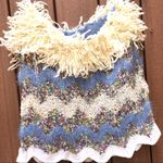 Handknit 🧶 fringe embellished tank top sweater Size undefined Photo 3