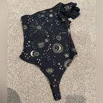Carbon 38 Cosmic Celestial One Shoulder Bodysuit Black Size XS Photo 3