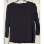 Rafaella Black Long Sleeve Tee, Bow Collar, Keyhole, Large Photo 3