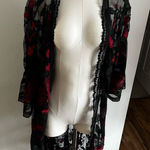 LuLaRoe NWT - L -  - Elegant Black and Red Lace Robe Photo 0