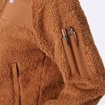 FIGS On-Shift High Pile Fleece Bomber Jacket in Mocha, Size Small Photo 3