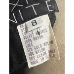 Expo Nite Vintage 80s Black Velvet Gold Lace Puff Sleeve Formal Dress Size 8 Photo 5