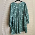 Abercrombie & Fitch Geometric Print Long Sleeve Mini Dress Sz XLP Teal White Photo 1