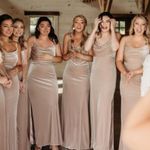 Revelry Skye Velvet Bridesmaid Dress in Champagne Tan Size 10 Photo 1
