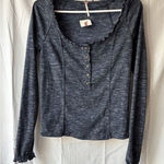 Free People Roxy Henley in Blue Gray Size Small Photo 0